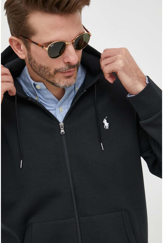 Кофта Polo Ralph Lauren чоловіча колір чорний з капюшоном
