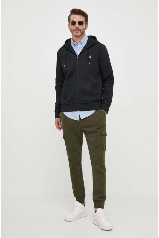 Кофта Polo Ralph Lauren чоловіча колір чорний з капюшоном