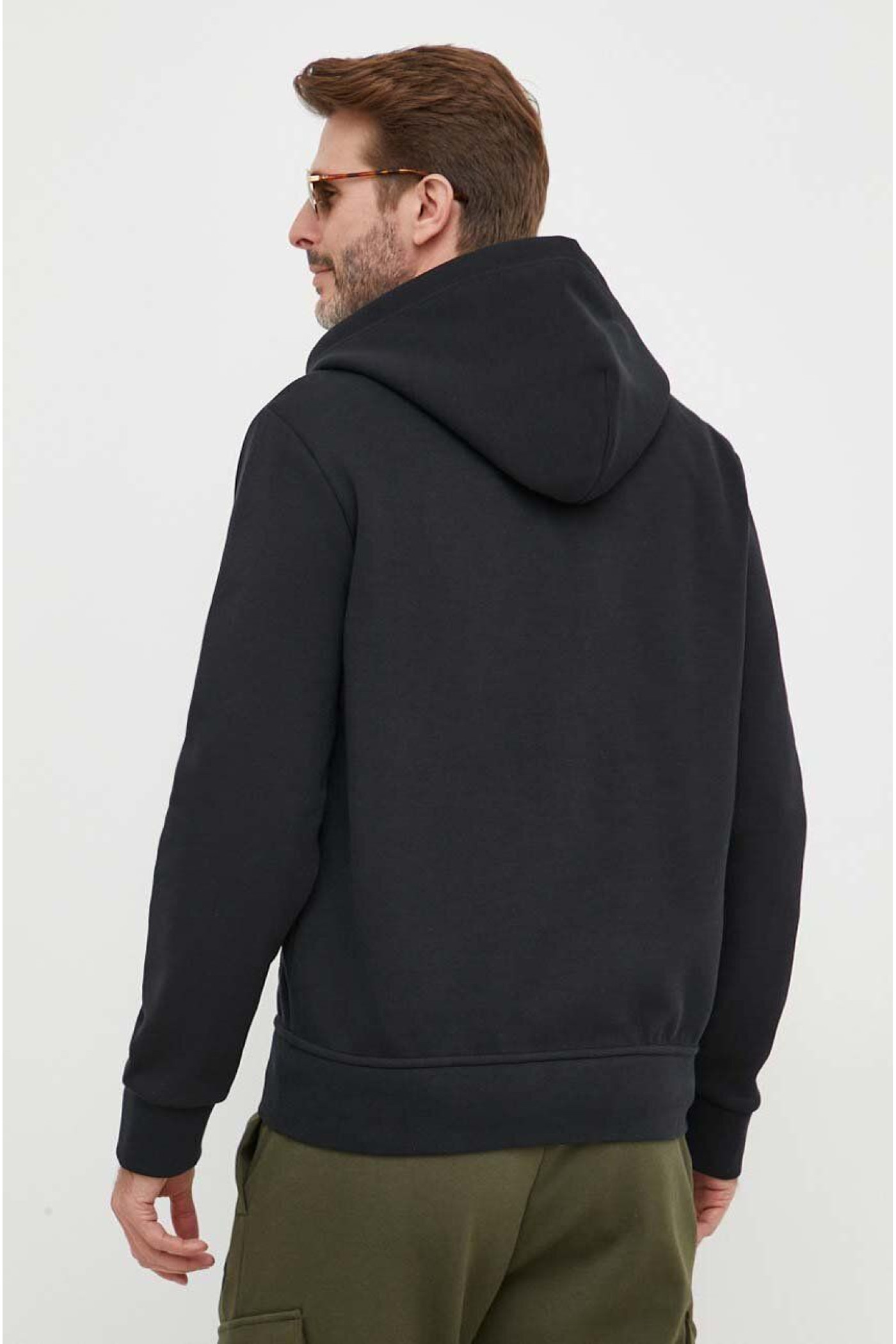 Кофта Polo Ralph Lauren мужская цвет черный с капюшоном