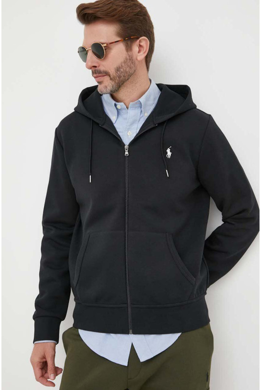 Кофта Polo Ralph Lauren чоловіча колір чорний з капюшоном