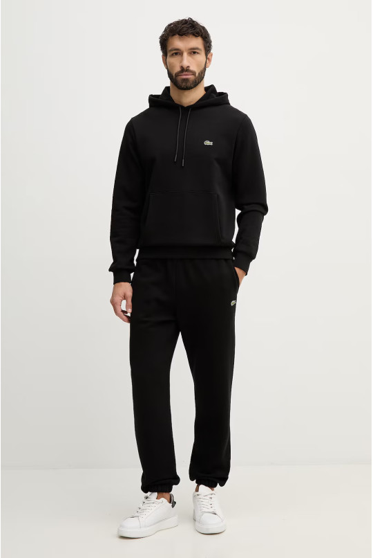 Кофта Lacoste колір чорний з капюшоном