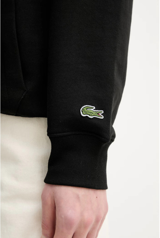 Кофта Lacoste колір чорний з капюшоном
