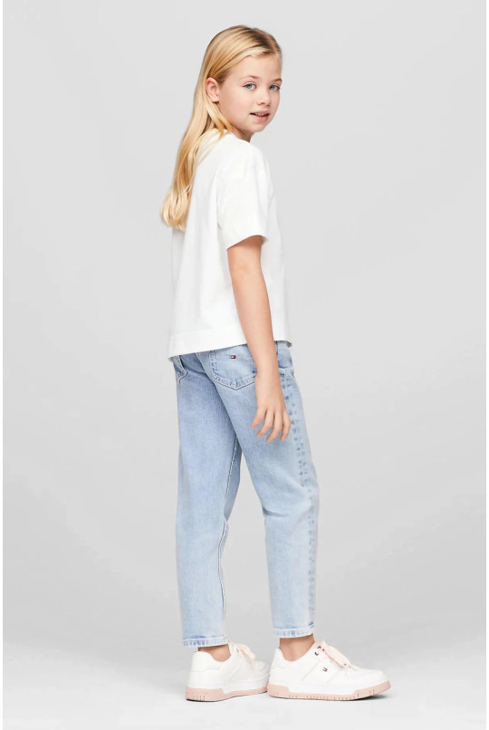 Дитяча біла футболка HILFIGER SCRIPT MONOGRAM