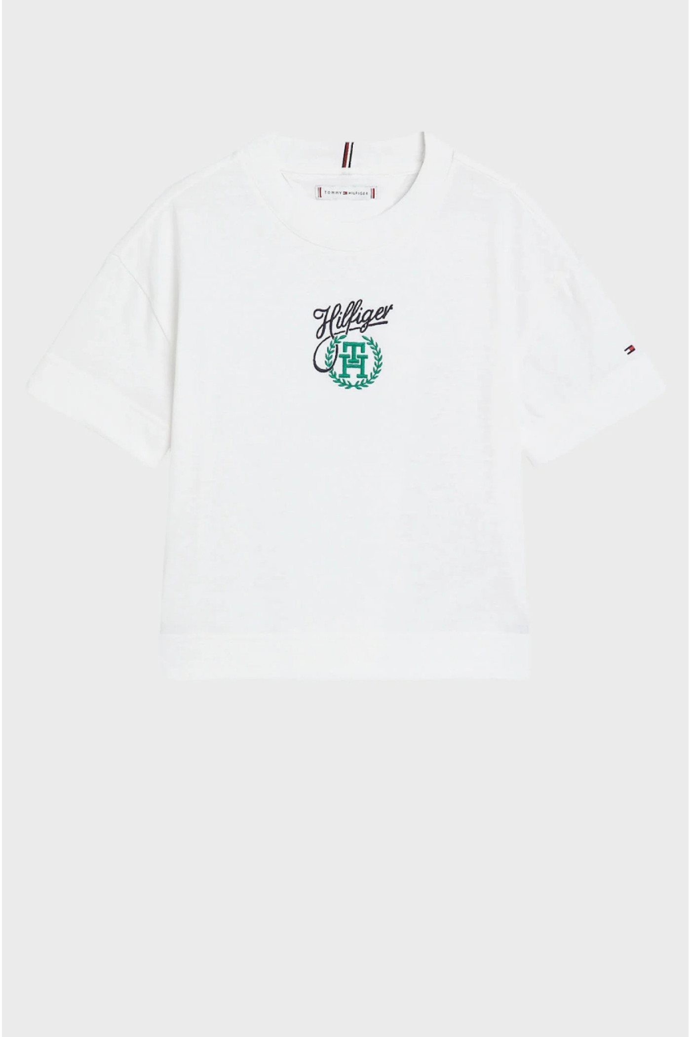 Детская белая футболка HILFIGER SCRIPT MONOGRAM Tommy Hilfiger