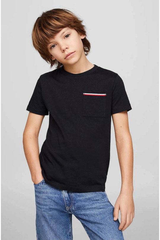 Дитяча темно-синя футболка POCKET TEE Tommy Hilfiger
