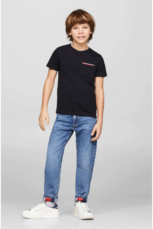 Дитяча темно-синя футболка POCKET TEE Tommy Hilfiger