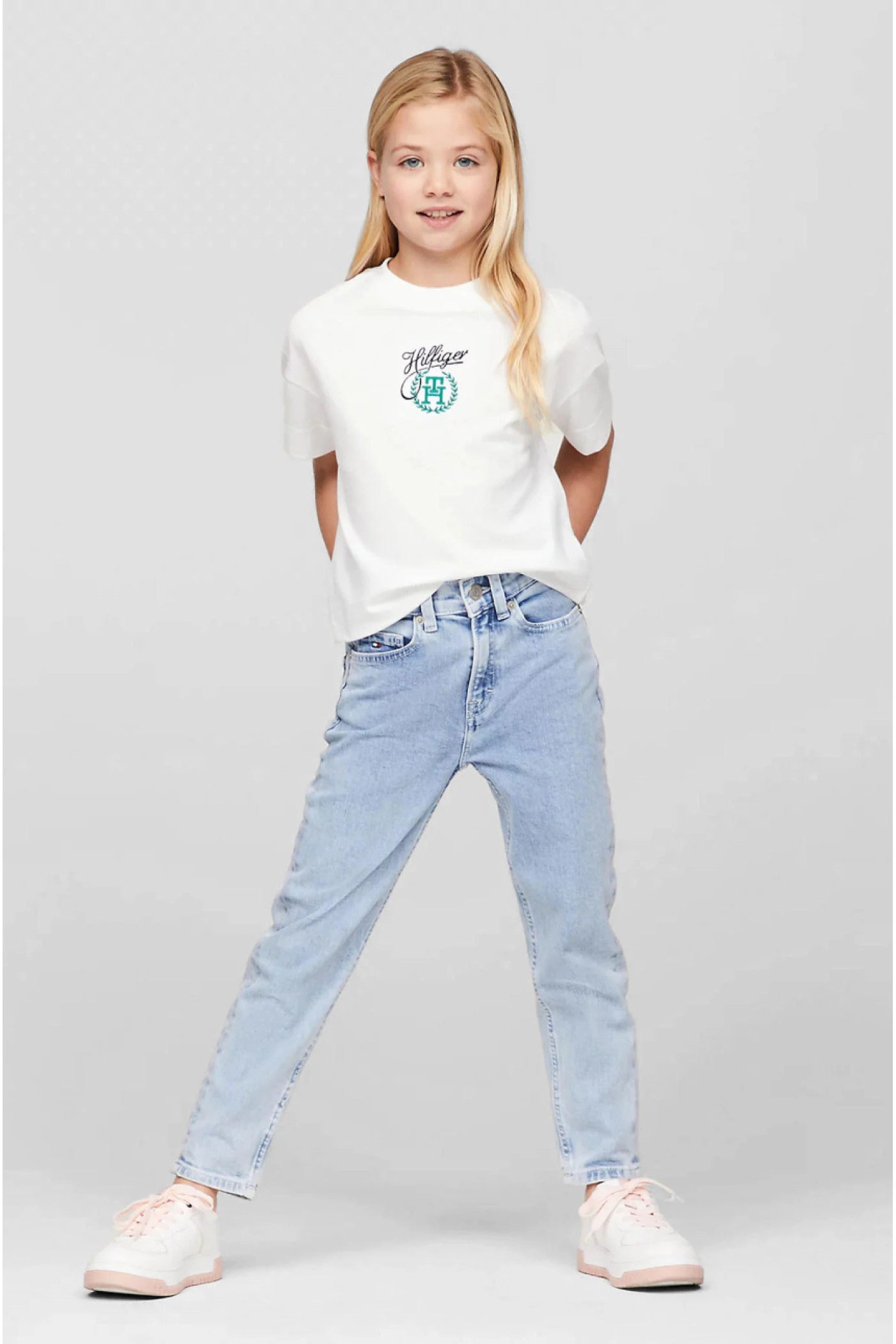 Детская белая футболка HILFIGER SCRIPT MONOGRAM Tommy Hilfiger
