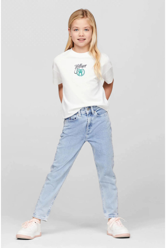 Дитяча біла футболка HILFIGER SCRIPT MONOGRAM