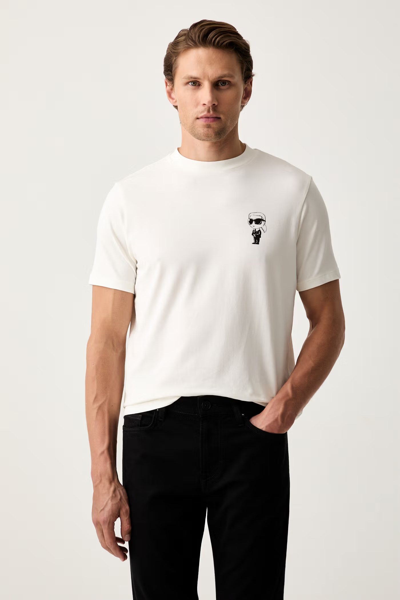 Karl Lagerfeld men's cotton t-shirt with elastane