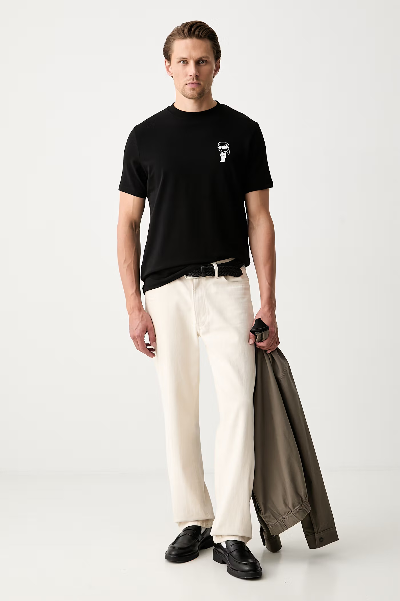 karl Lagerfeld men's cotton t-shirt with elastane