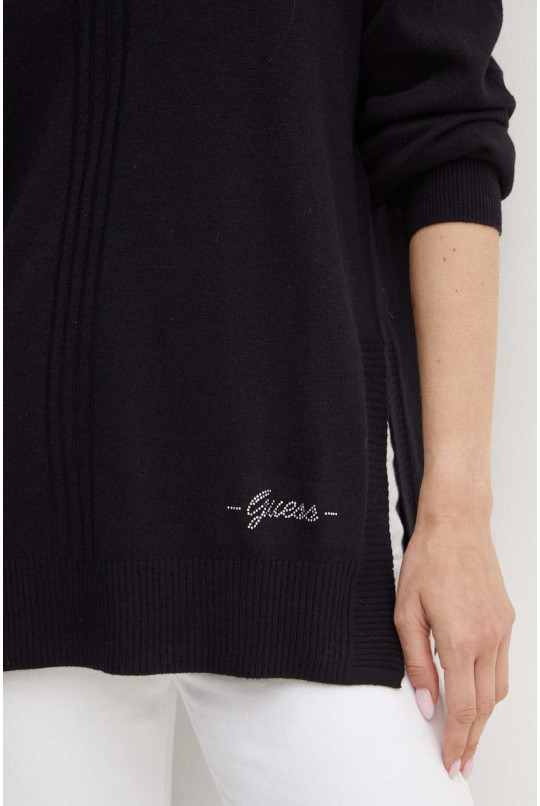 Светр з домішкою вовни Guess MATILDA жіночий колір чорний