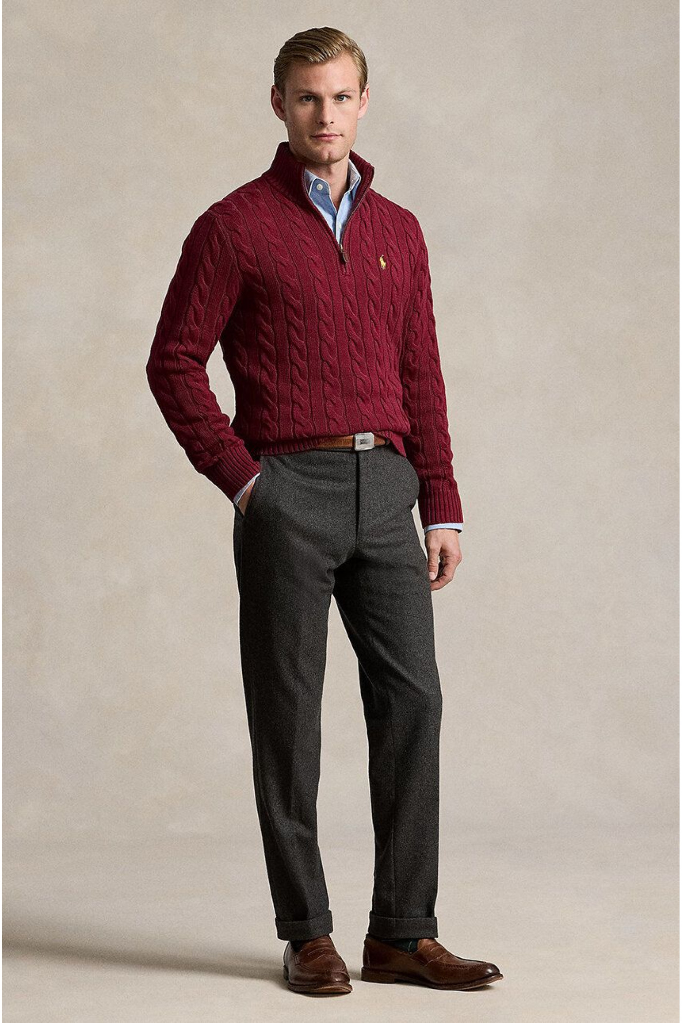 Хлопковый свитер Polo Ralph Lauren цвет бордовый