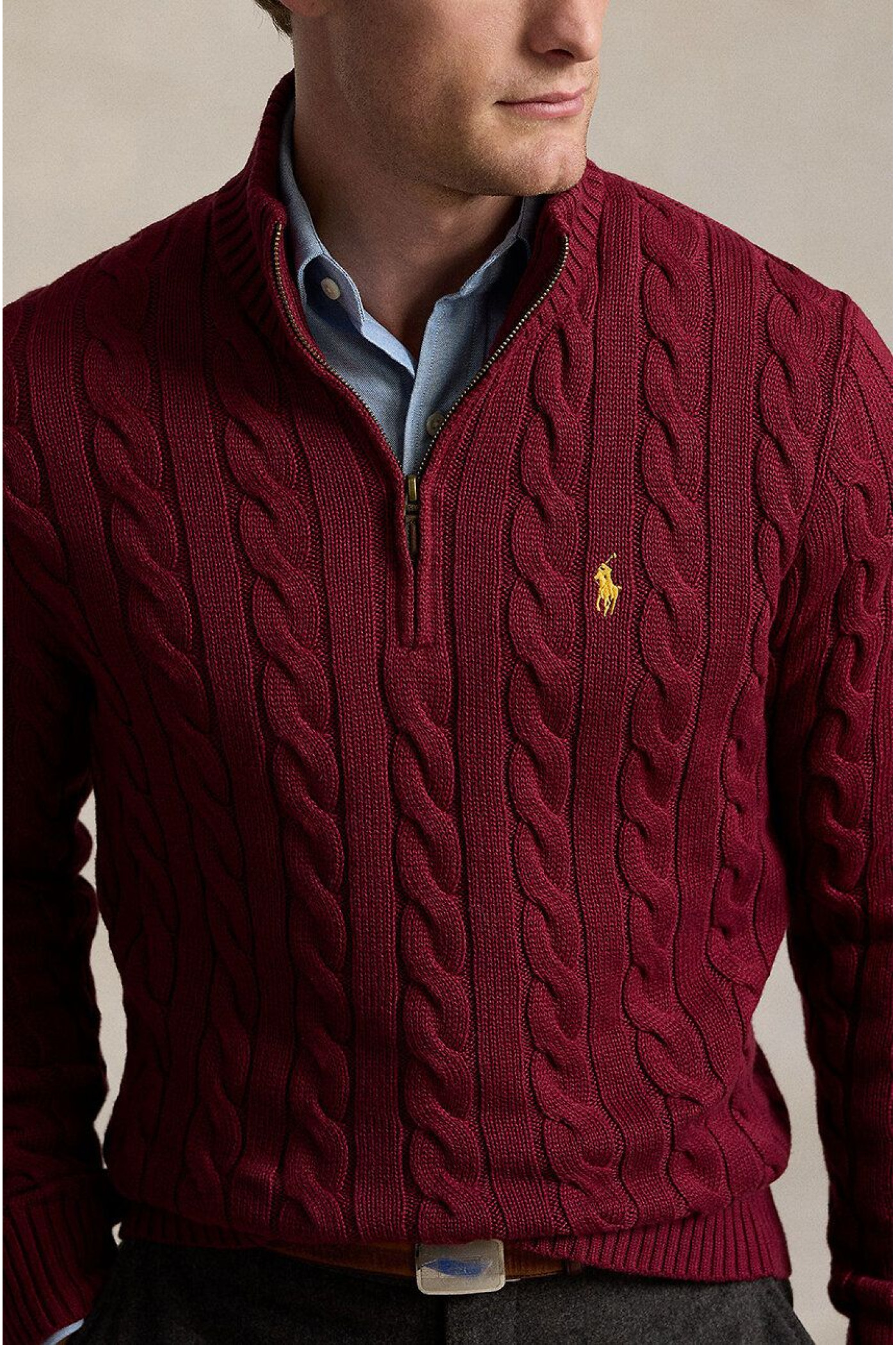 Хлопковый свитер Polo Ralph Lauren цвет бордовый