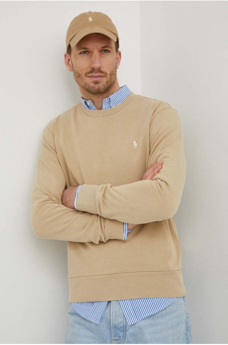 Хлопковая кофта Polo Ralph Lauren мужская цвет бежевый