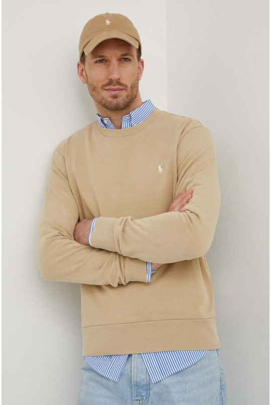 Бавовняна кофта Polo Ralph Lauren чоловіча колір бежевий