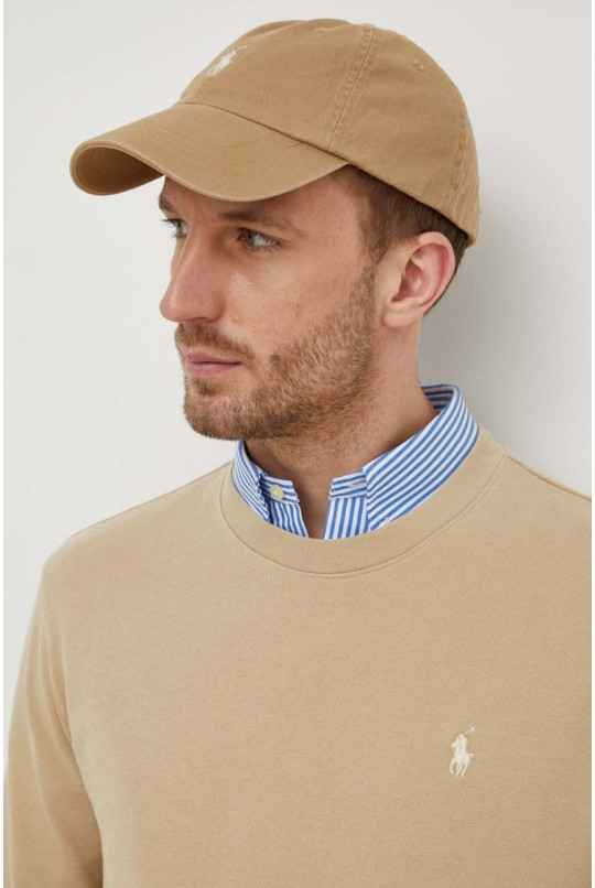 Бавовняна кофта Polo Ralph Lauren чоловіча колір бежевий