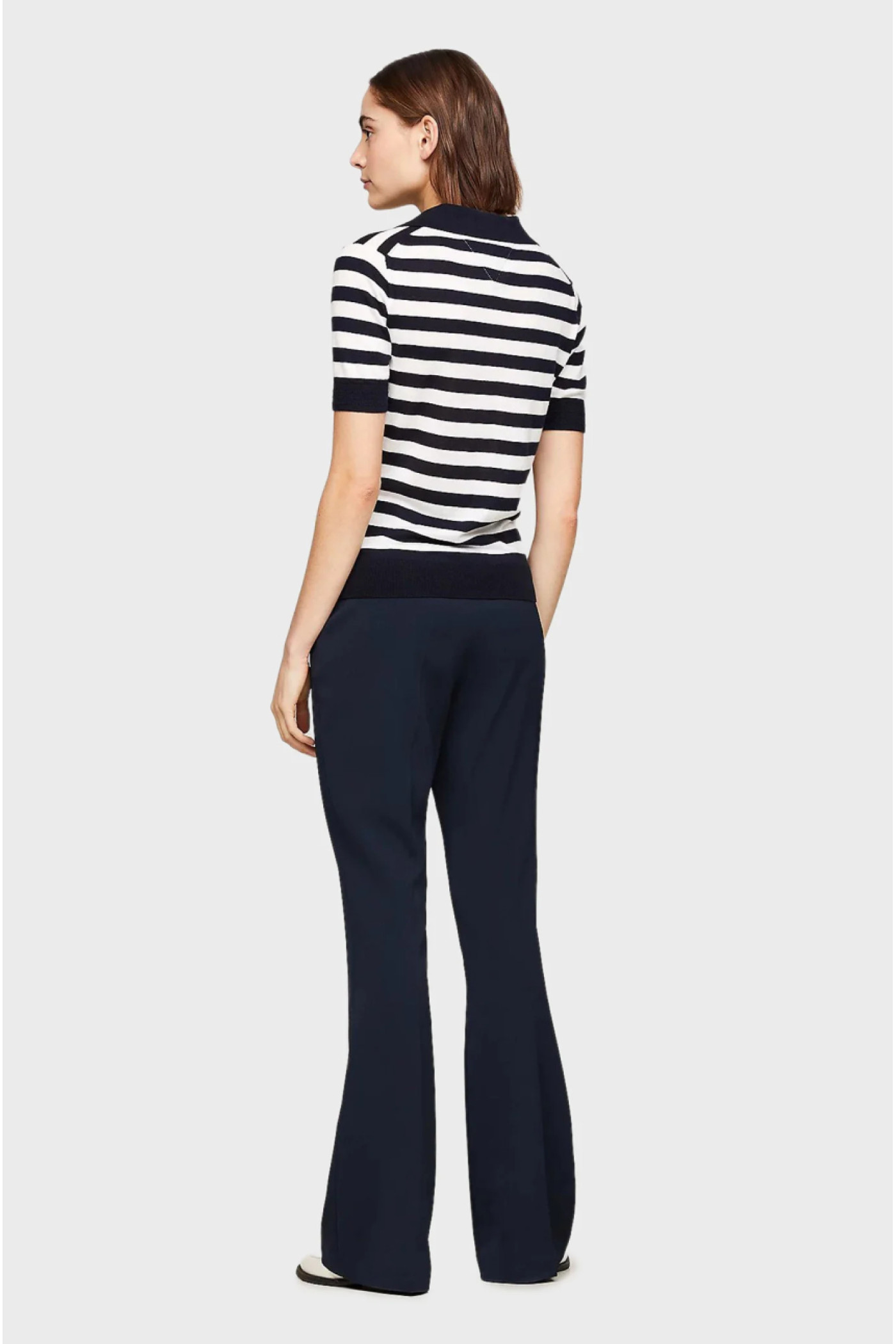 Женское поло в полоску CO LYOCELL BUTTON POLO SS SWT Tommy Hilfiger