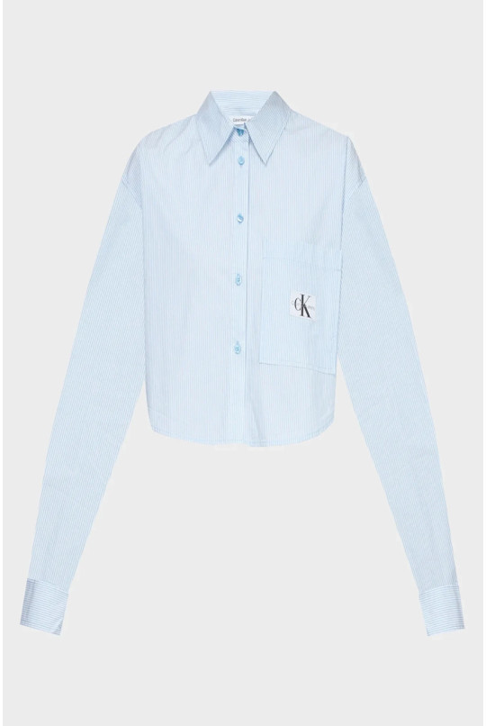 Женская рубашка в полоску WOVEN LABEL CROPPED