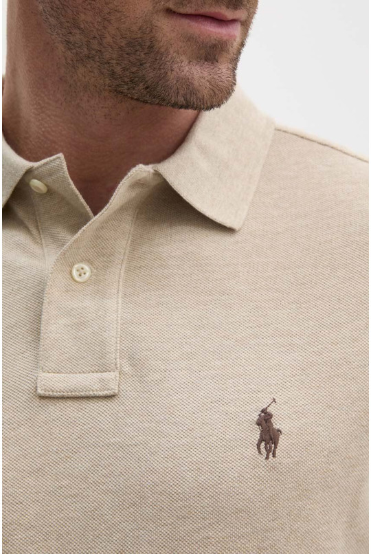 Бавовняне поло Polo Ralph Lauren колір бежевий