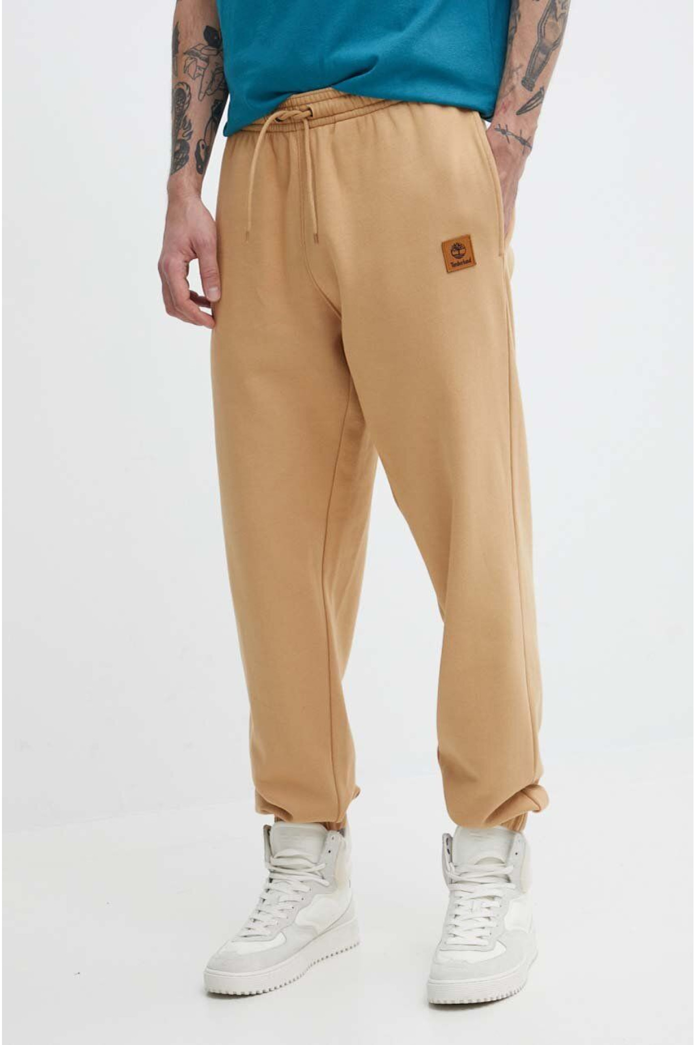 Timberland sports pants color brown plain