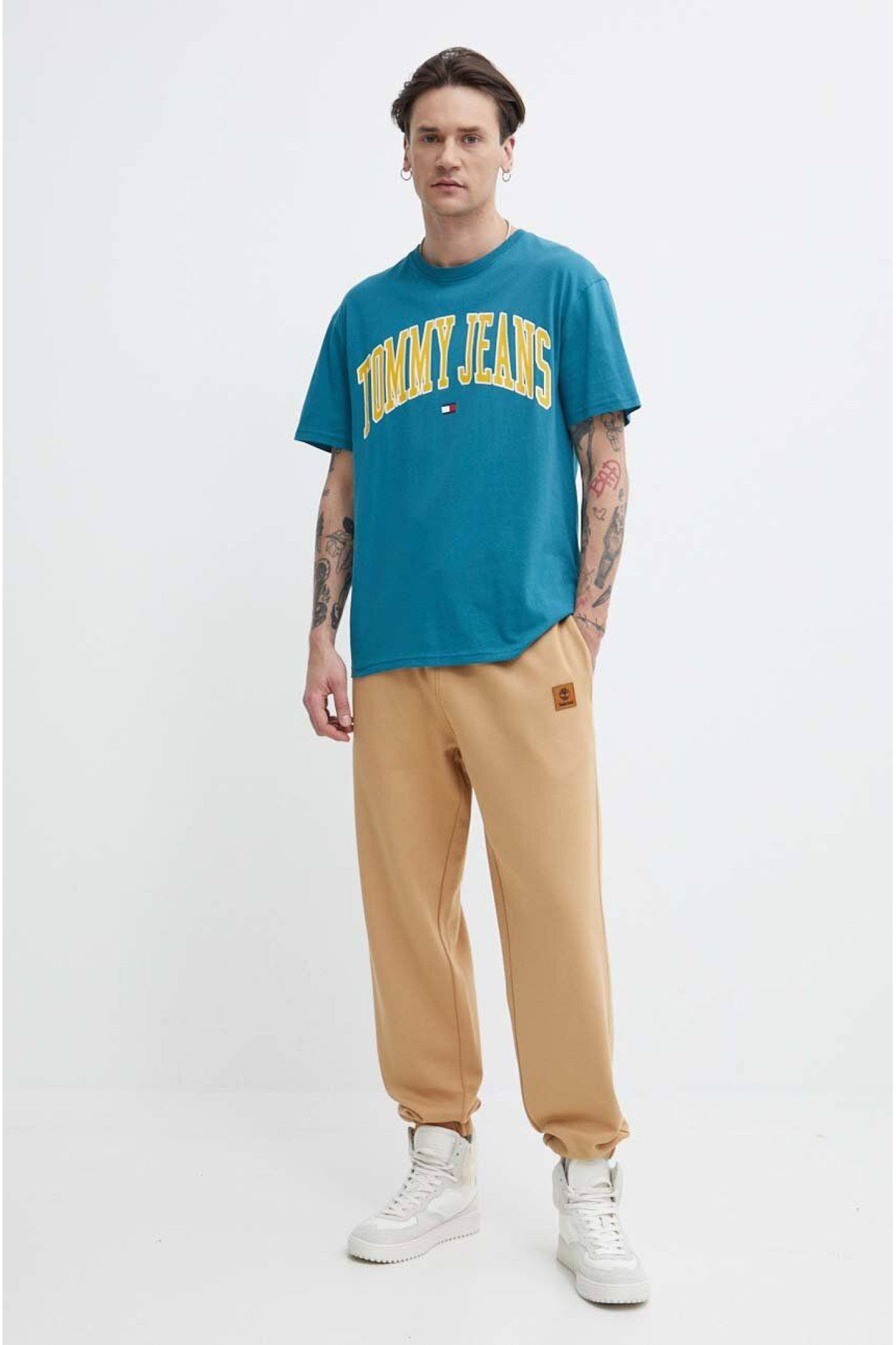 Timberland sports pants color brown plain