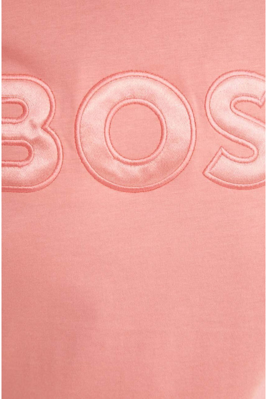 Жіноча бавовняна рожева футболка BOSS