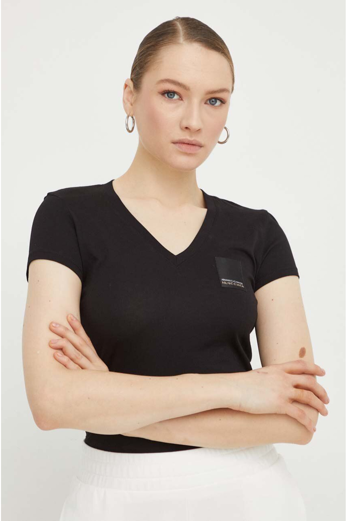 Cotton t-shirt Armani Exchange women's color black