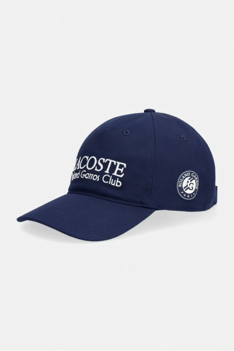 Lacoste кепка бавовняна темно-синя