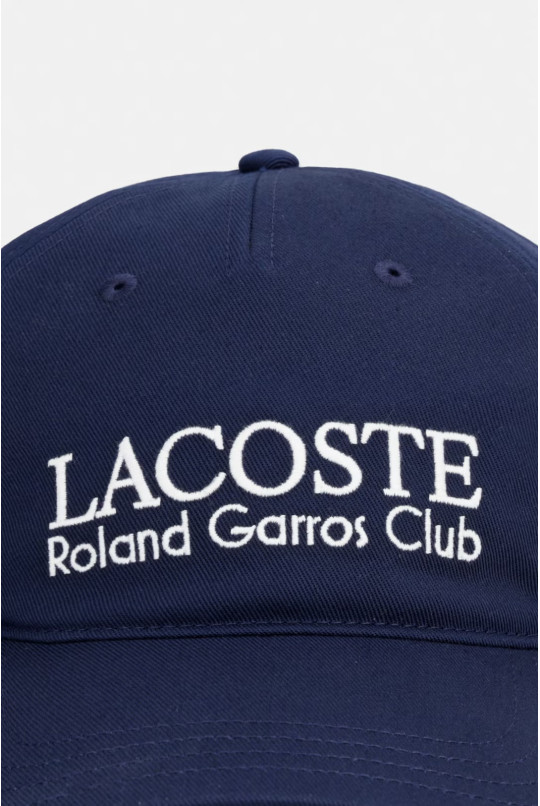 Lacoste кепка хлопковая темно-синяя