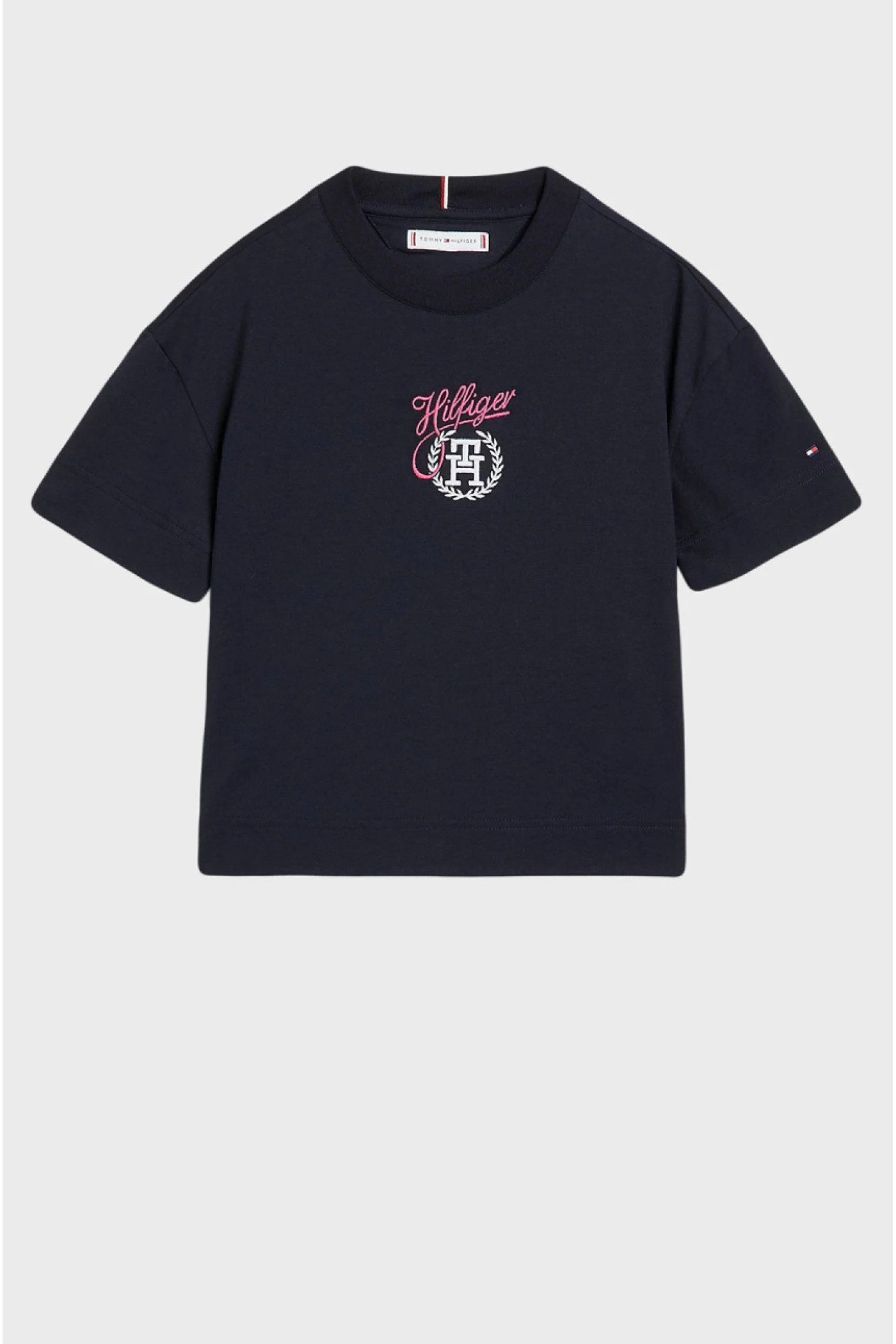 Дитяча темно-синя футболка HILFIGER SCRIPT MONOGRAM