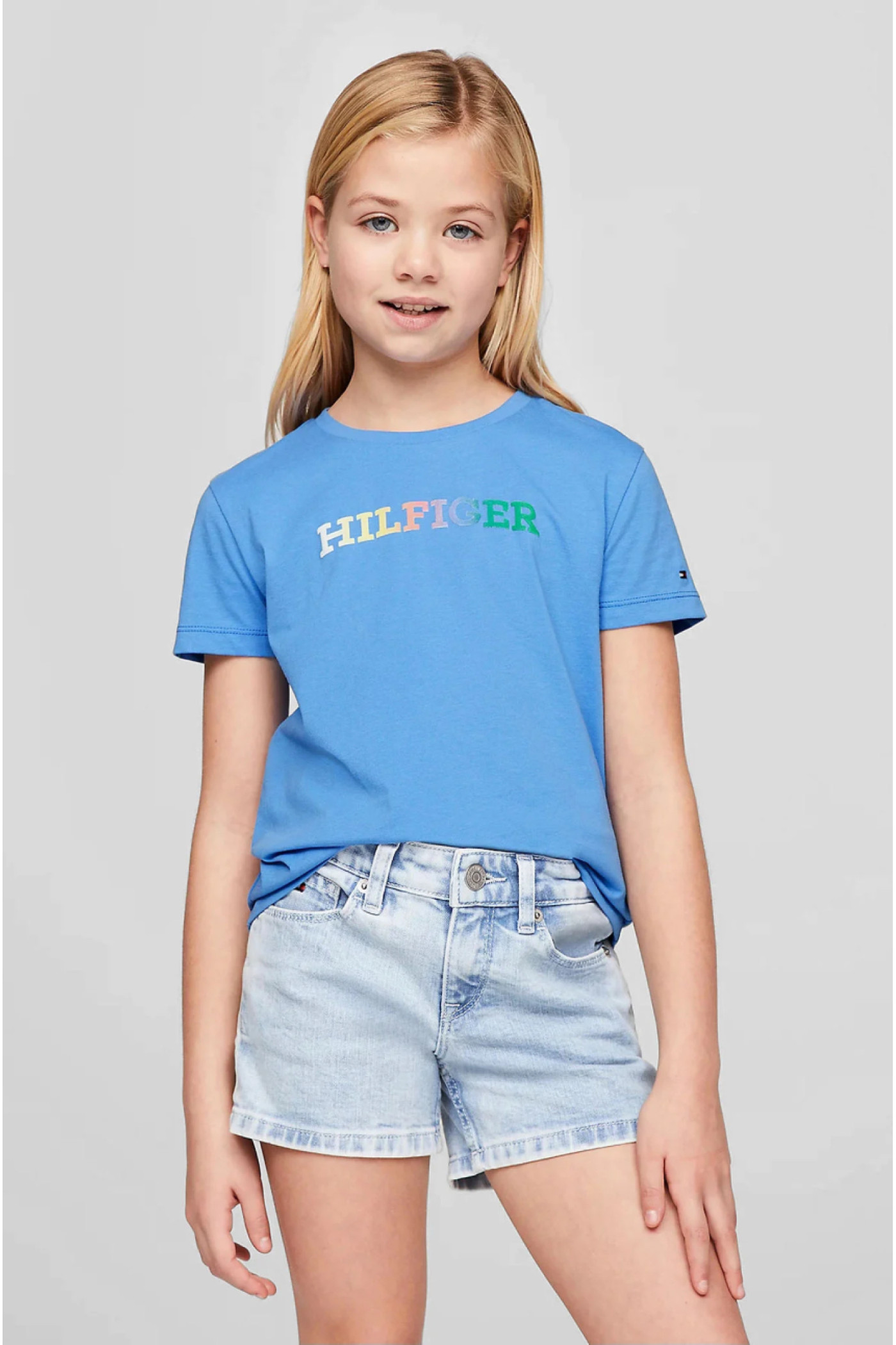 Детская голубая футболка Tommy Hilfiger MONOTYPE 