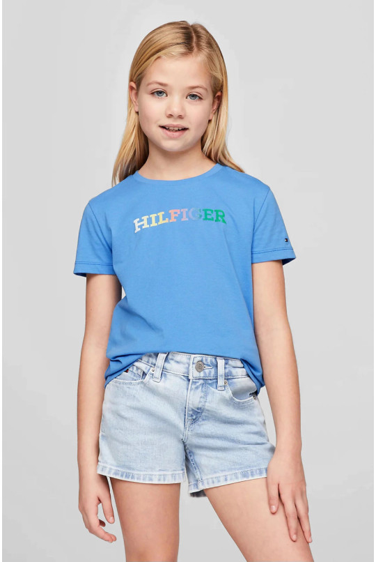 Дитяча блакитна футболка Tommy Hilfiger MONOTYPE