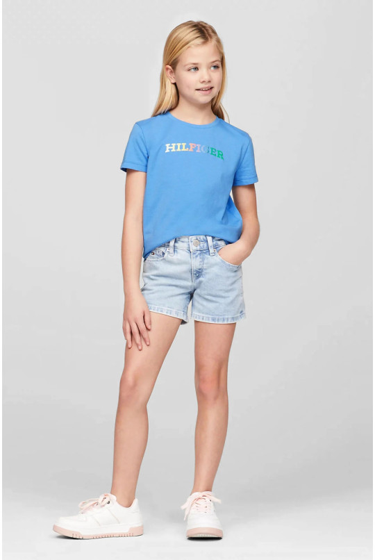 Дитяча блакитна футболка Tommy Hilfiger MONOTYPE